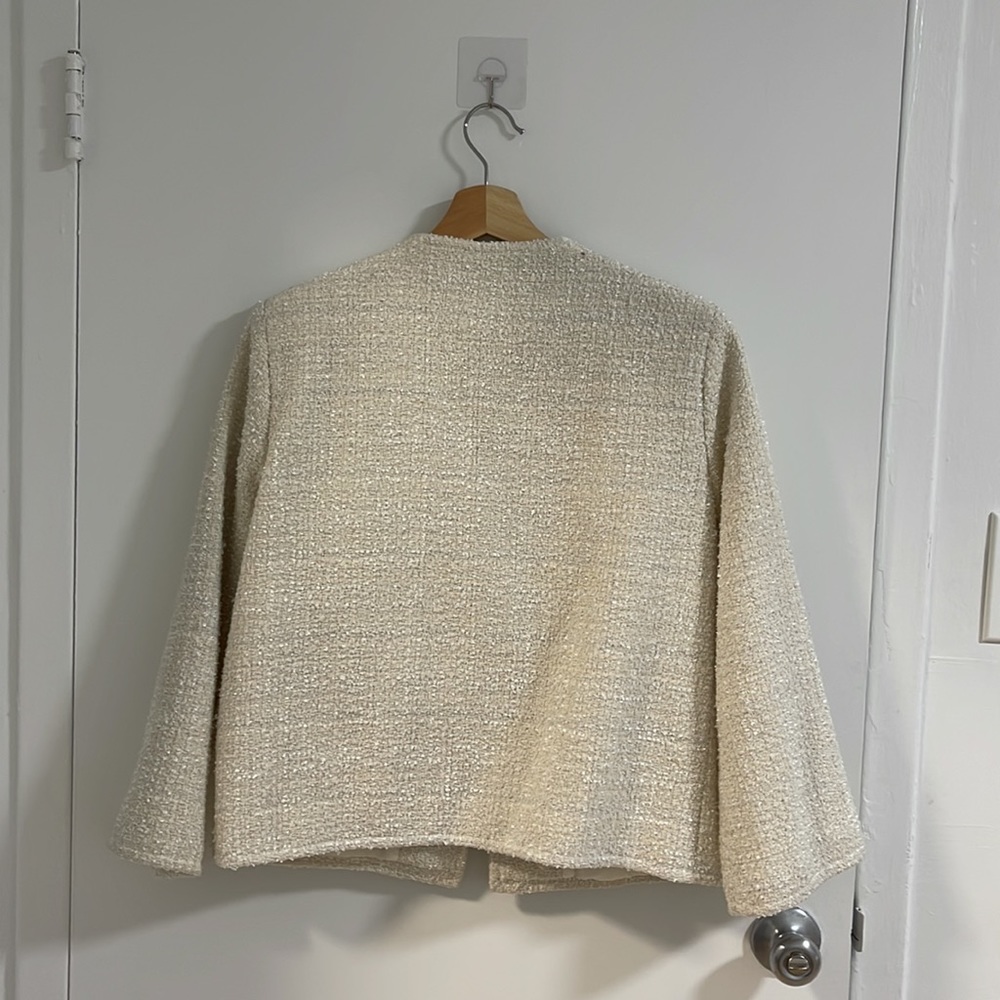Basic Ivory Tweed Jacket - image 8